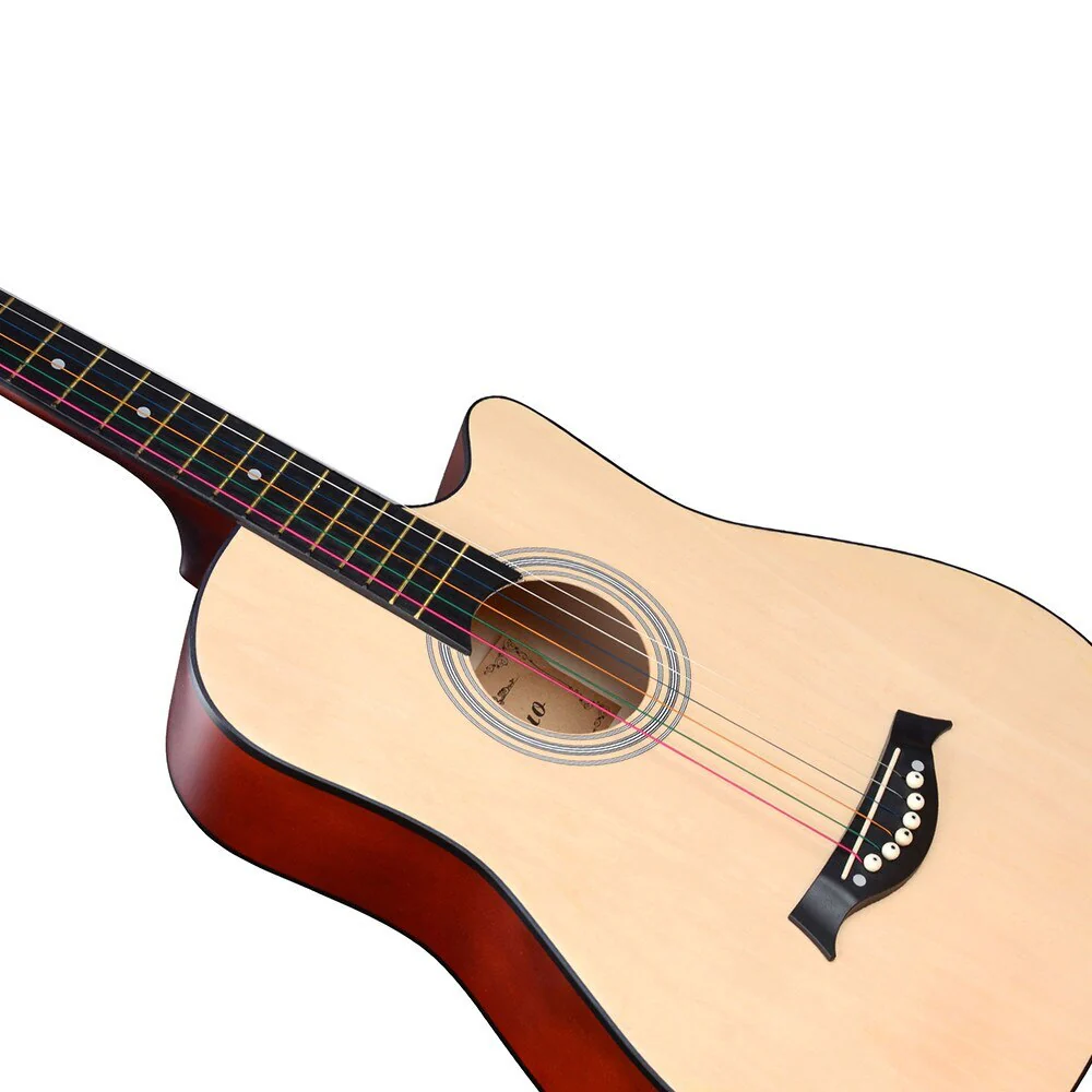 38" Natural Wood Acoustic Guitar - Image 3