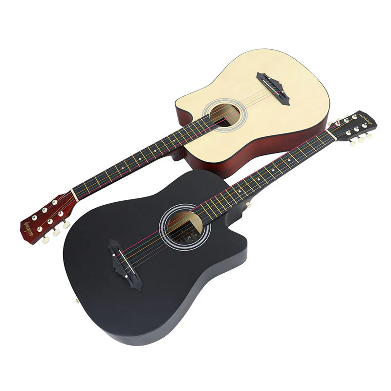38" Natural Wood Acoustic Guitar - Image 7
