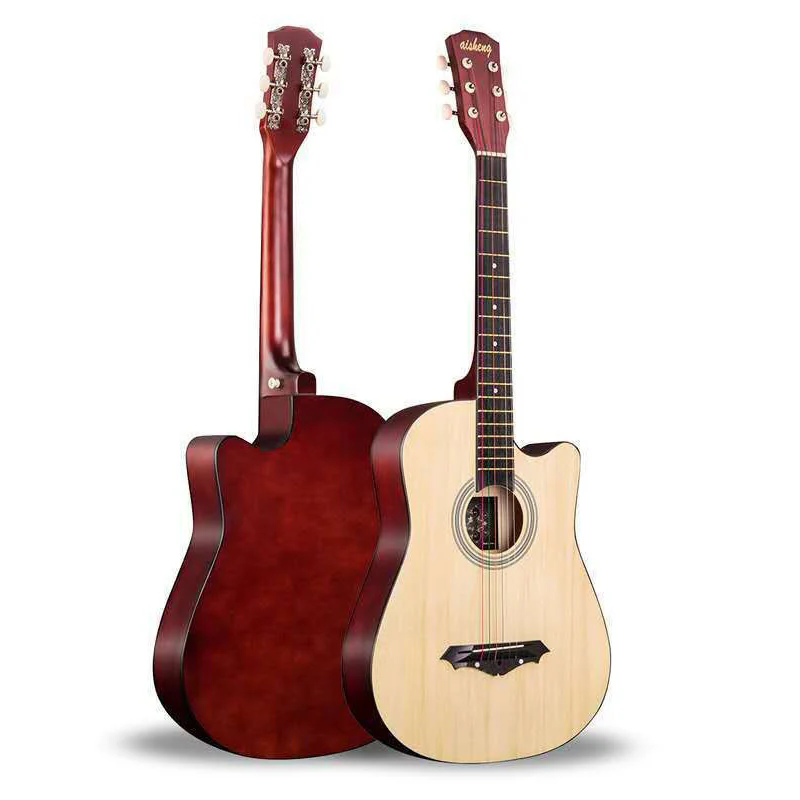 38" Natural Wood Acoustic Guitar - Image 9