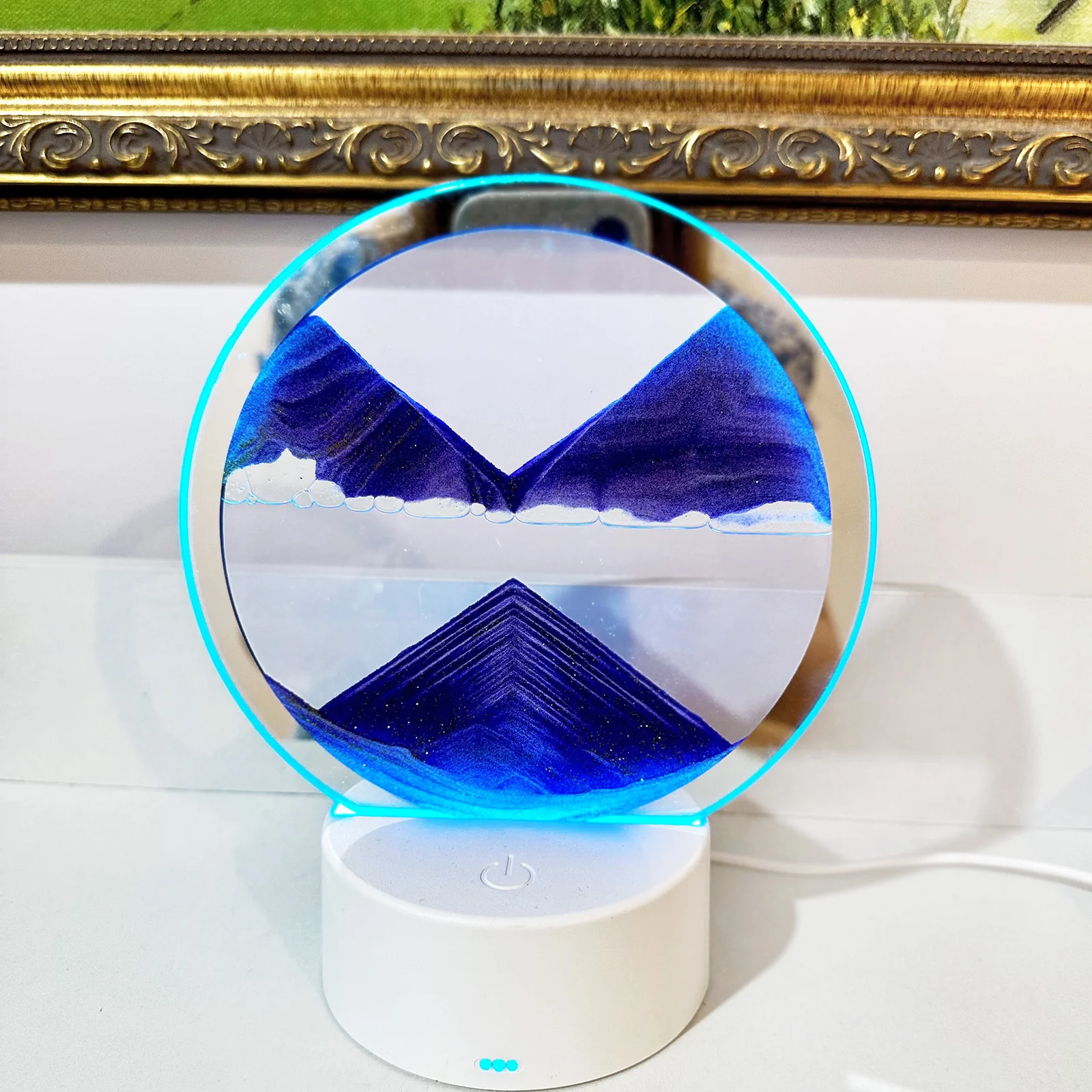 3D Moving Sand Art Colour-changing LED Table Lamp Sandscape Night Light (Purple) - Image 6