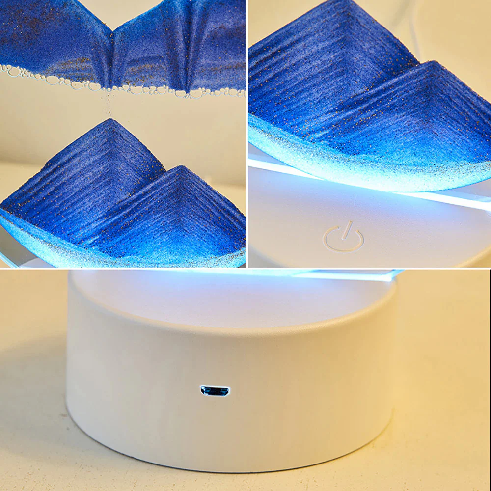 3D Moving Sand Art Colour-changing LED Table Lamp Sandscape Night Light (Purple) - Image 9