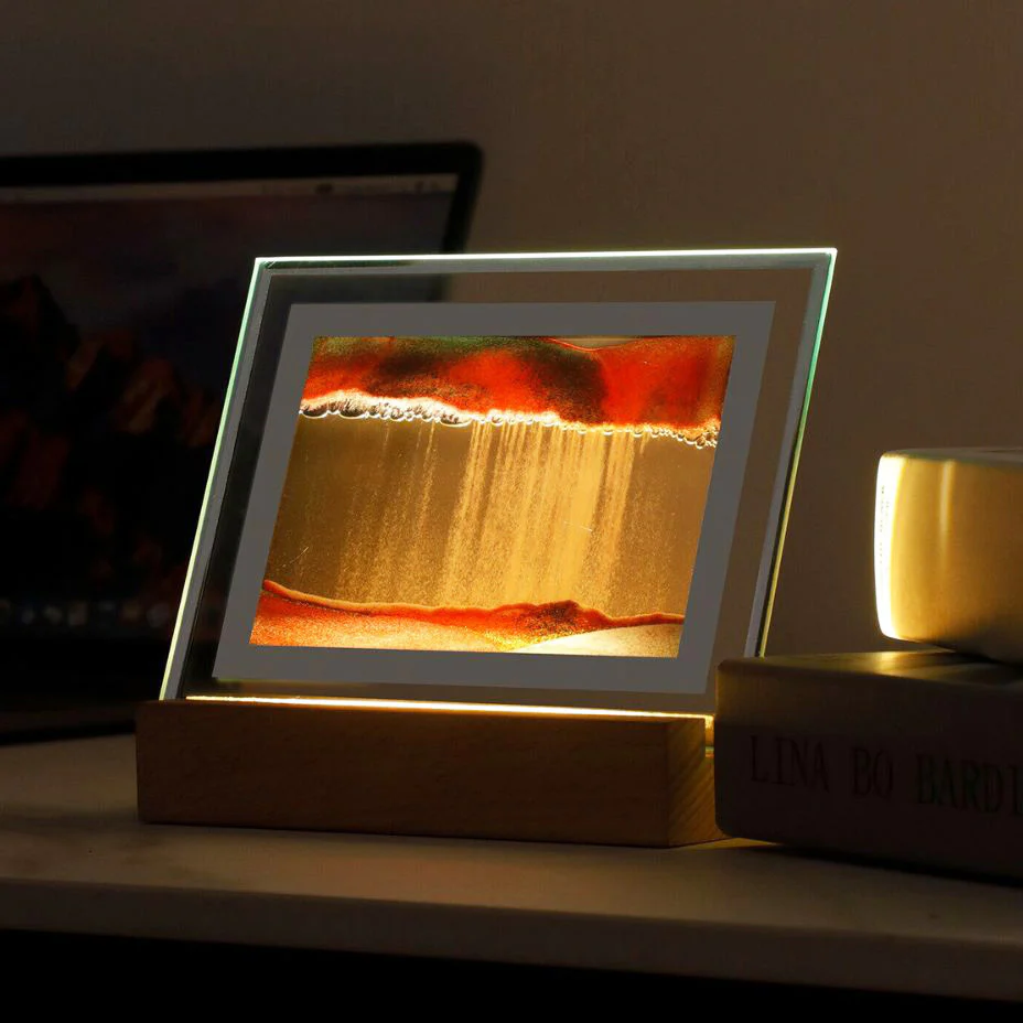 3D Moving Sand Art LED Table Lamp Sandscape Night Light Painting Decor - Image 4