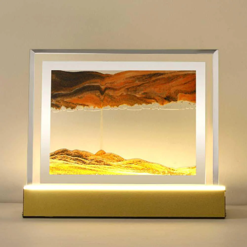 3D Moving Sand Art LED Table Lamp Sandscape Night Light Painting Decor - Image 5