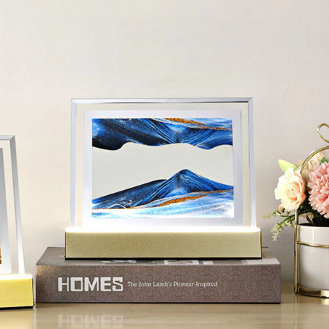 3D Moving Sand Art LED Table Lamp Sandscape Night Light Painting Decor - Image 11