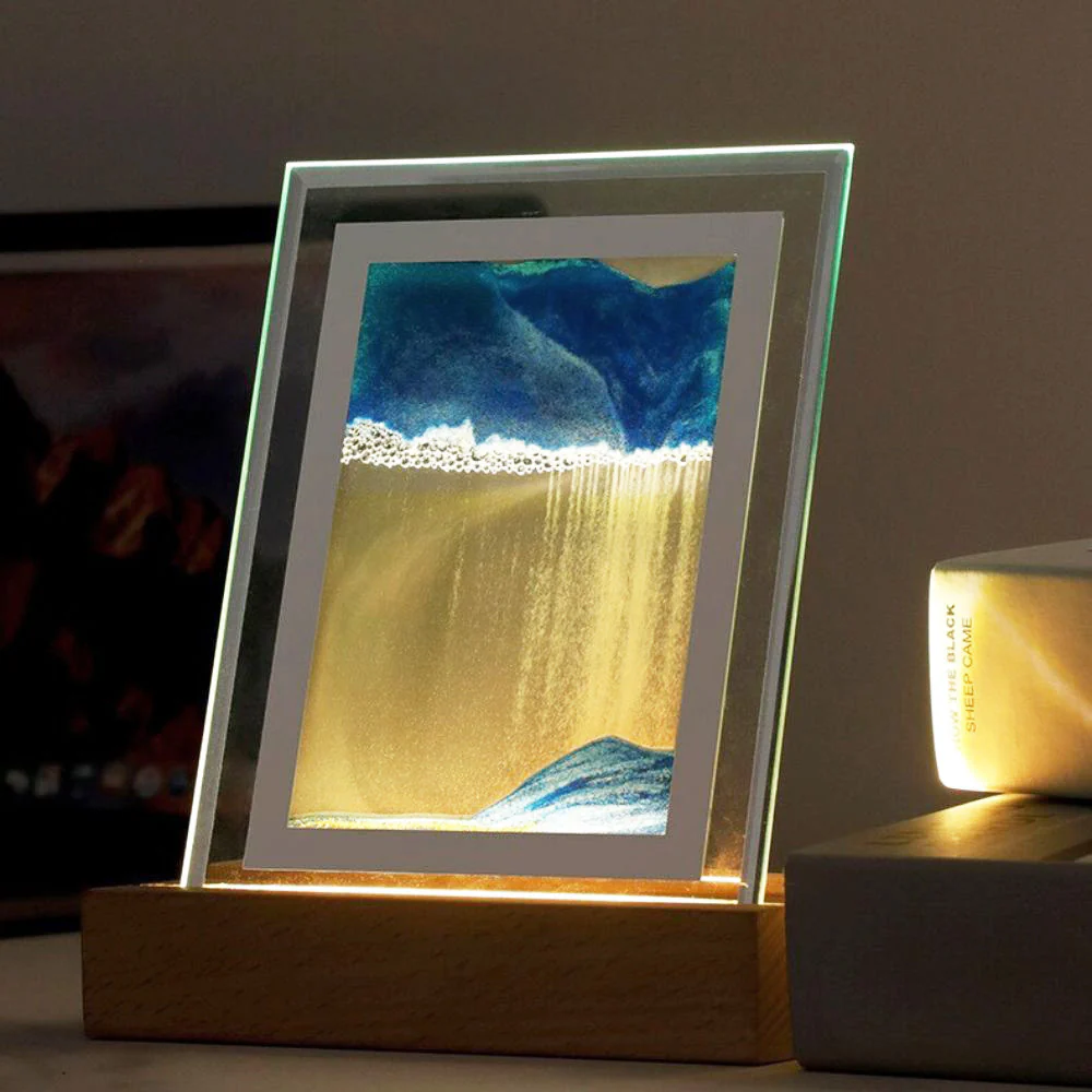 3D Moving Sand Art LED Table Lamp Sandscape Night Light Painting Decor - Image 14