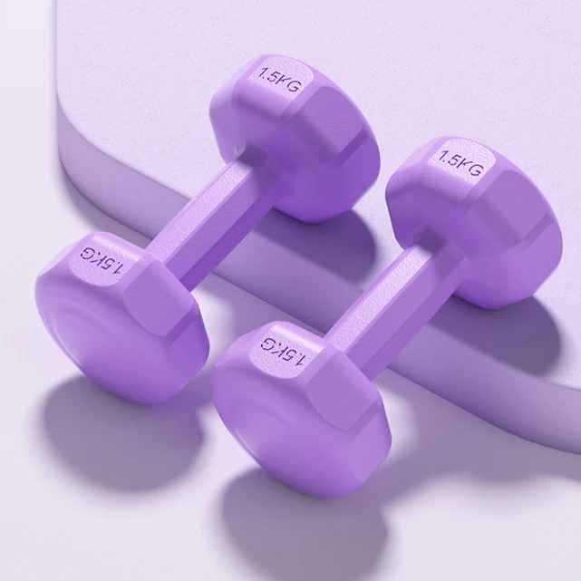 3kg Dumbbell Set 1.5kg Pair Neoprene Fitness Weights Purple - Image 3