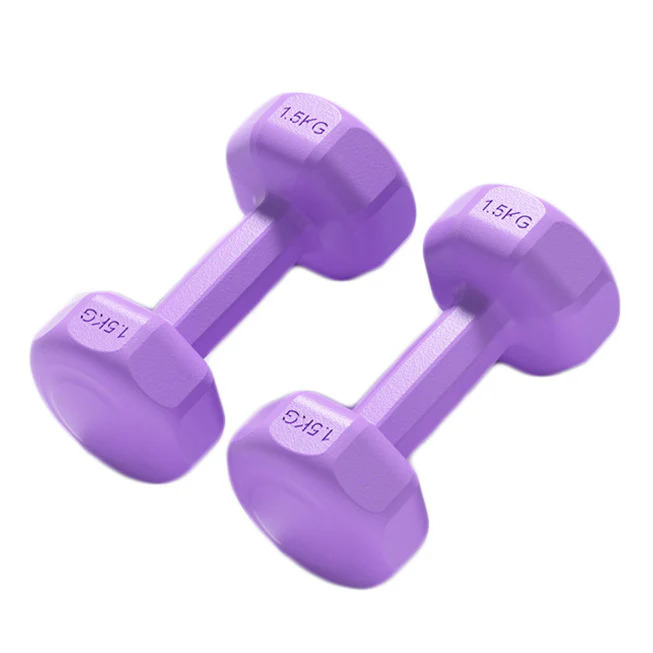 3kg Dumbbell Set 1.5kg Pair Neoprene Fitness Weights Purple - Image 4