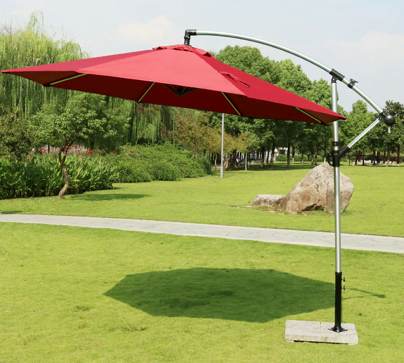 3m Aluminium Cantilever Outdoor Umbrella (Maroon) - Image 3