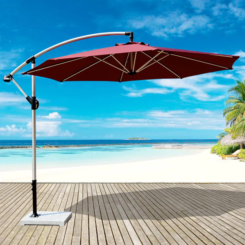 3m Aluminium Cantilever Outdoor Umbrella (Maroon) - Image 7