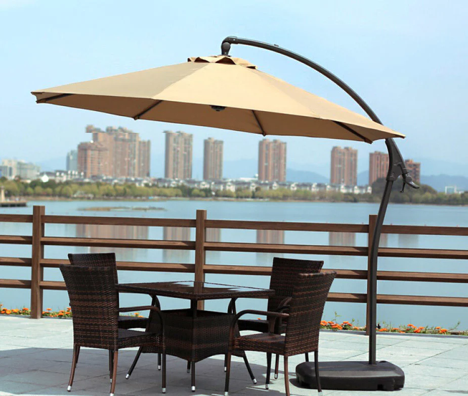 3m Heavy Duty Round Cantilever Outdoor Umbrella (Beige/Tan) - Image 3