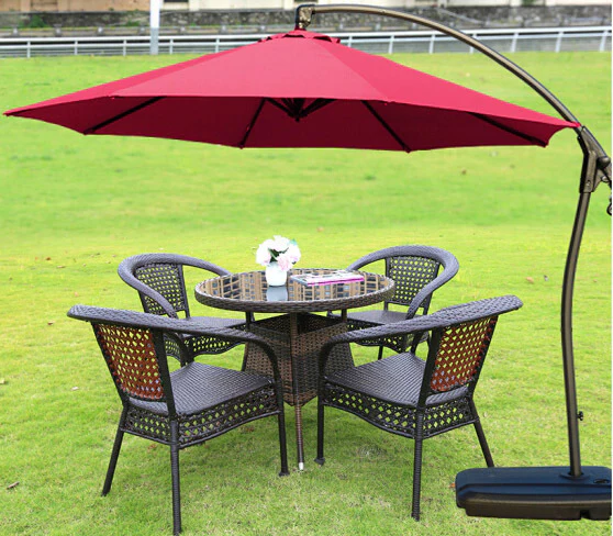 3m Heavy Duty Round Cantilever Outdoor Umbrella (Red /Maroon) - Image 3