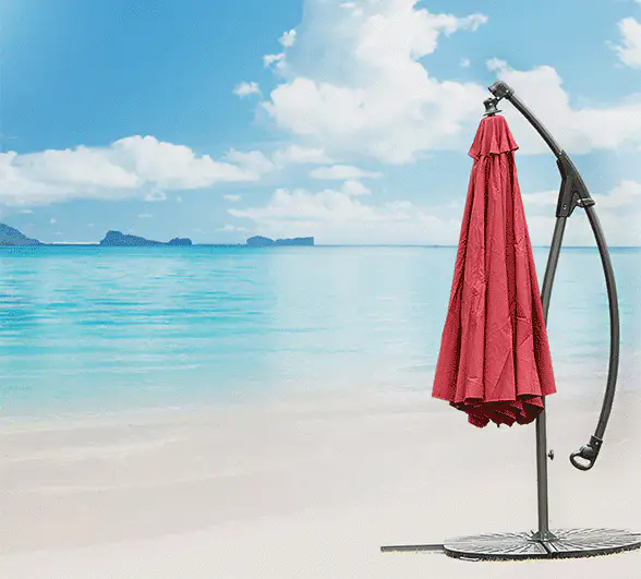 3m Heavy Duty Round Cantilever Outdoor Umbrella (Red /Maroon) - Image 6