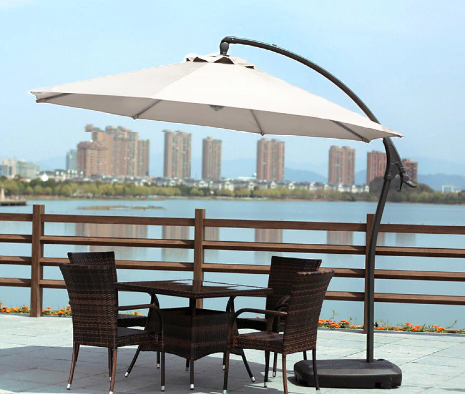 3m Heavy Duty Round Cantilever Outdoor Umbrella (White) - Image 5