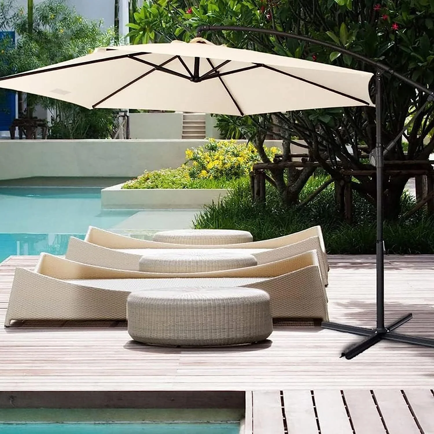 3m Patio Umbrella Replacement Cover 10ft 8 Ribs Large Outdoor Canopy (White) - Image 4