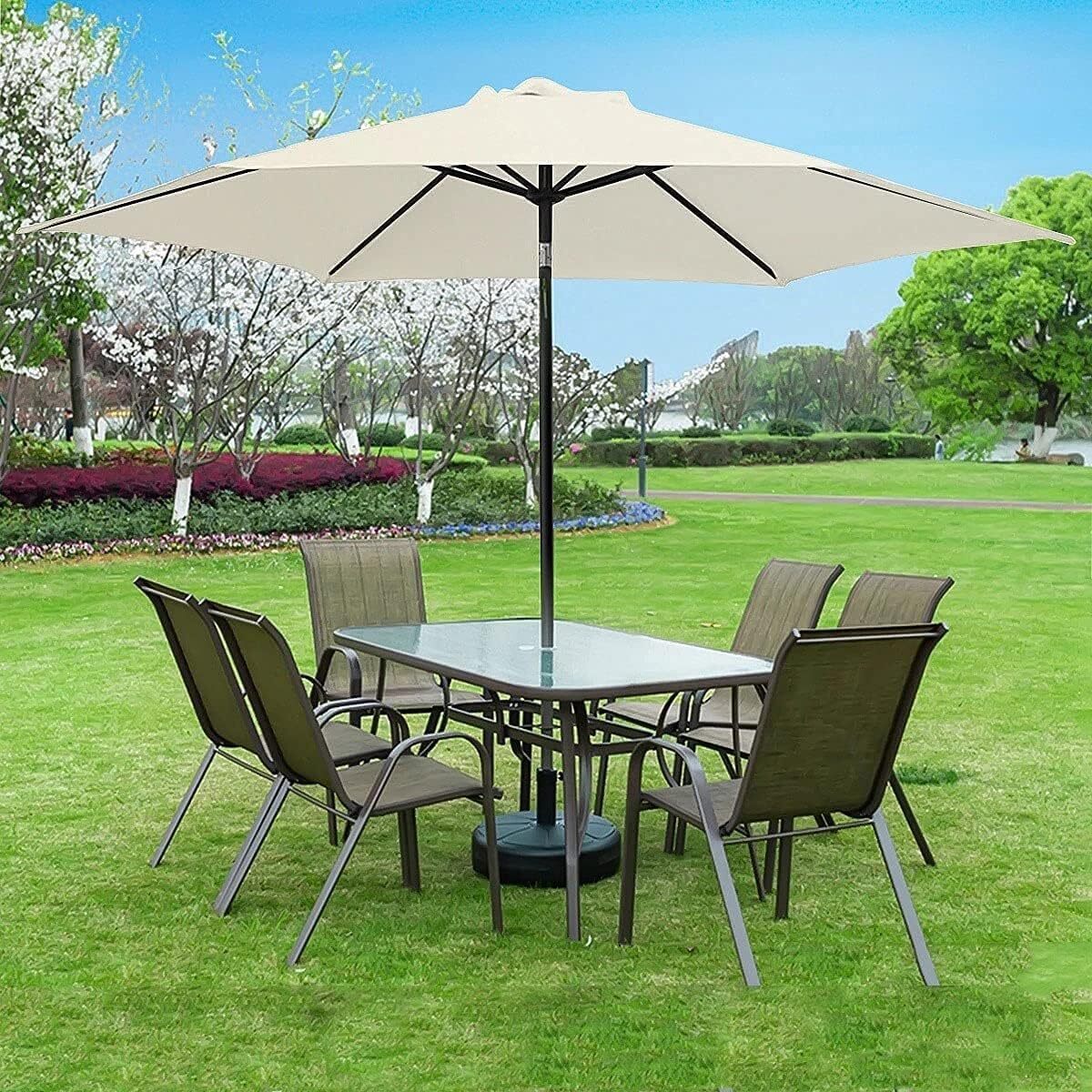 3m Patio Umbrella Replacement Cover 10ft 8 Ribs Large Outdoor Canopy (White) - Image 5