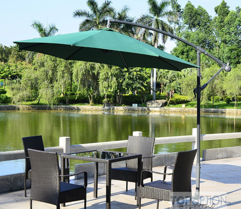 3m Steel Round Cantilever Outdoor Umbrella (Green) - Image 6