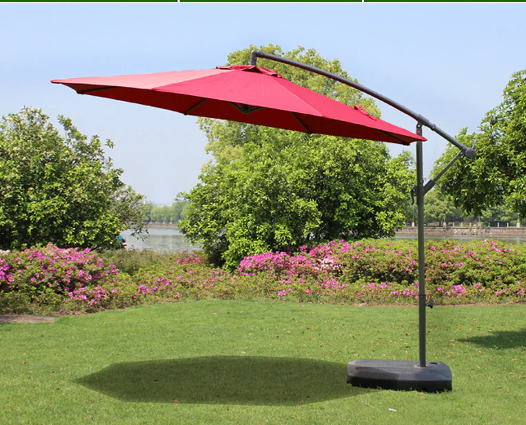 3m Steel Round Cantilever Outdoor Umbrella (Maroon) - Image 6