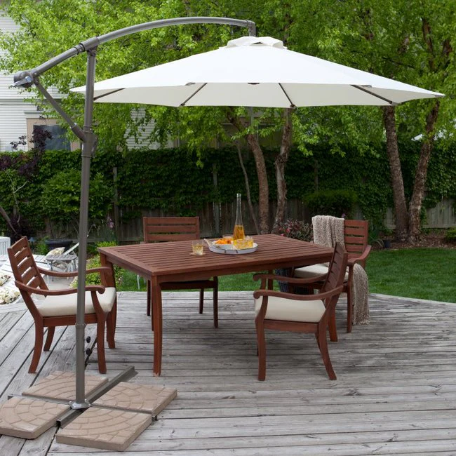 3m Steel Round Cantilever Outdoor Umbrella (White/Cream) - Image 6