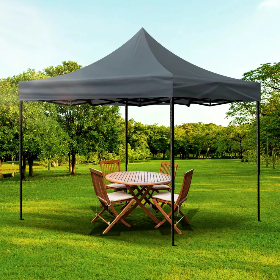 3m x 3m Outdoor Market Gazebo Tent Marquee (Black) - Image 3
