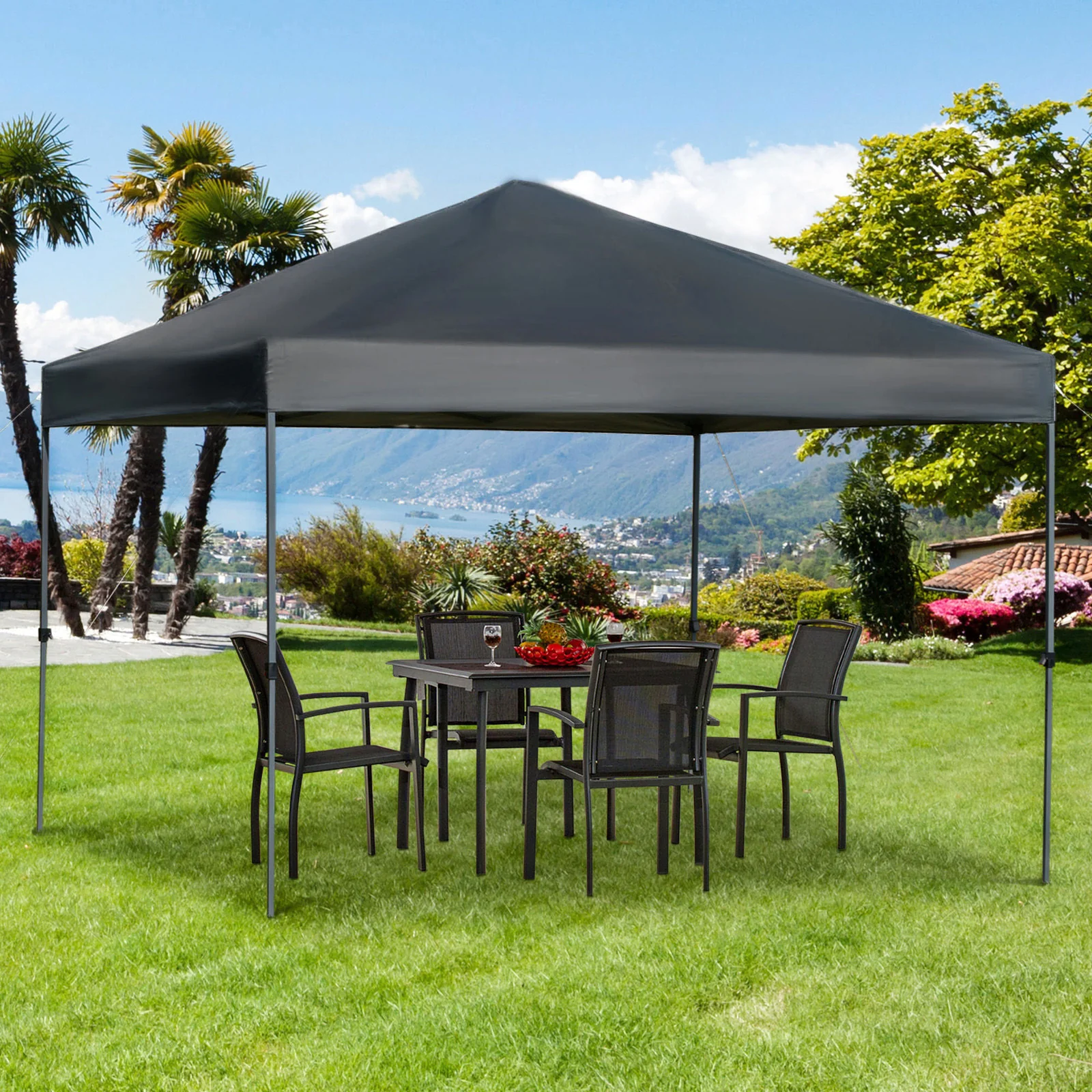 3m x 3m Outdoor Market Gazebo Tent Marquee (Black) - Image 9