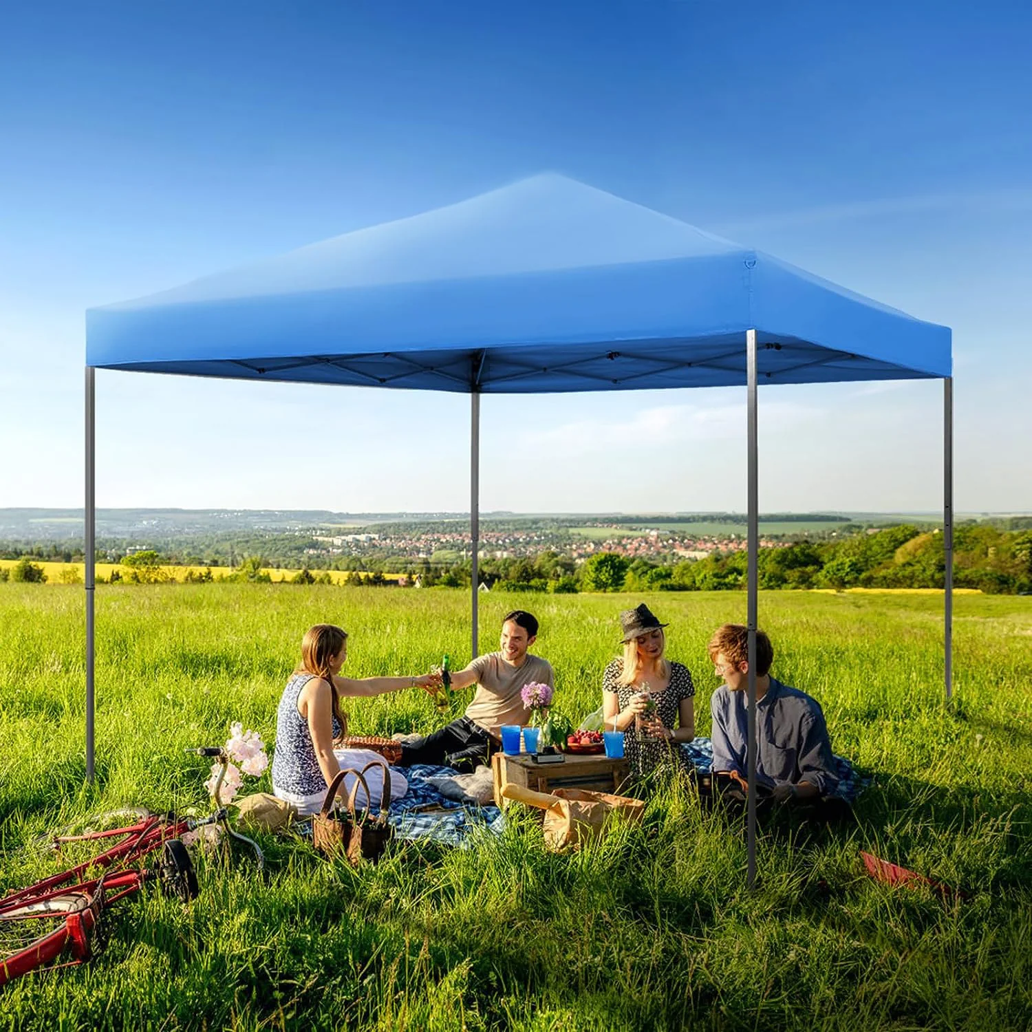 3m x 3m Outdoor Market Gazebo Tent Marquee (Blue) - Image 2