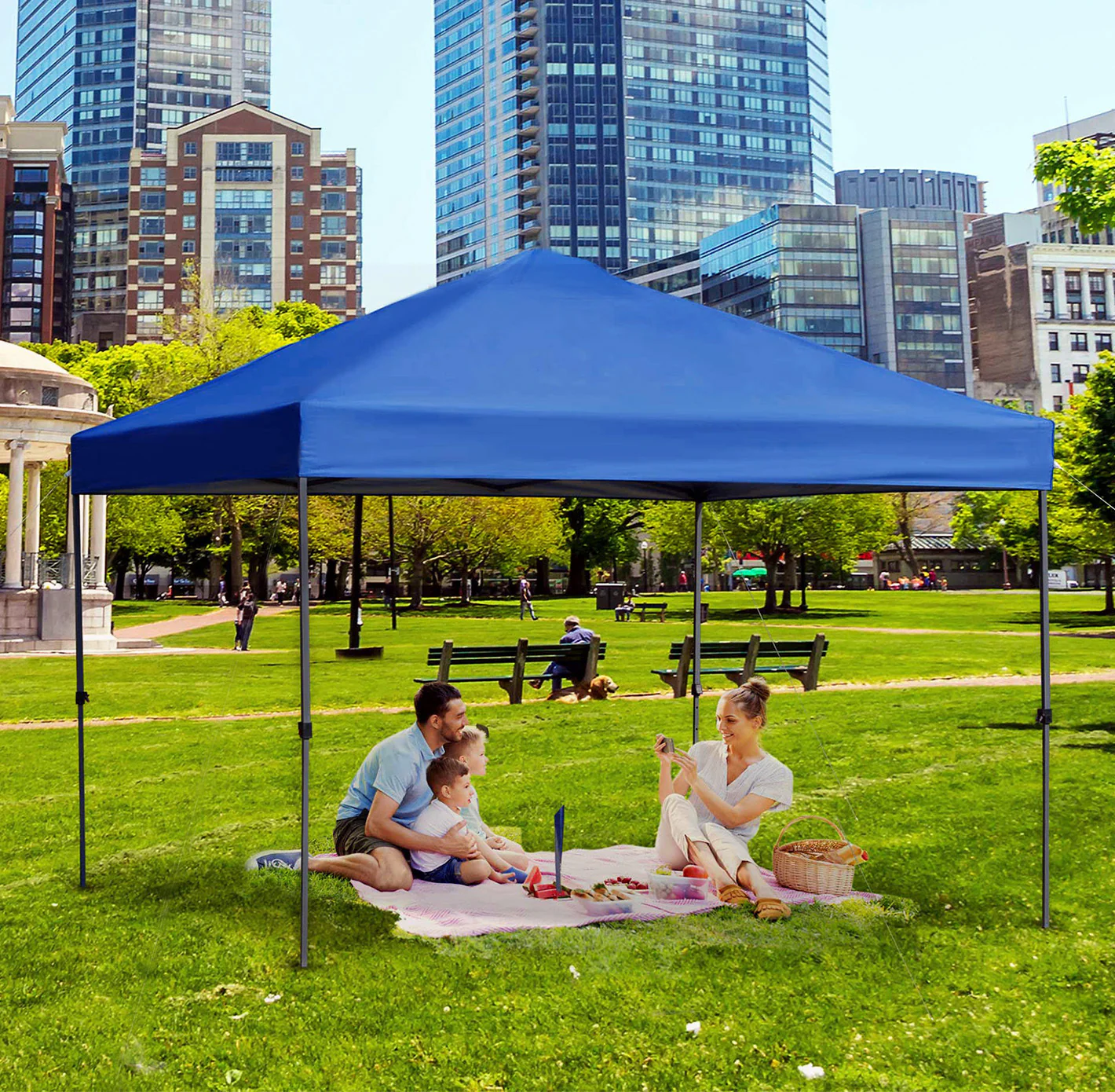 3m x 3m Outdoor Market Gazebo Tent Marquee (Blue) - Image 7