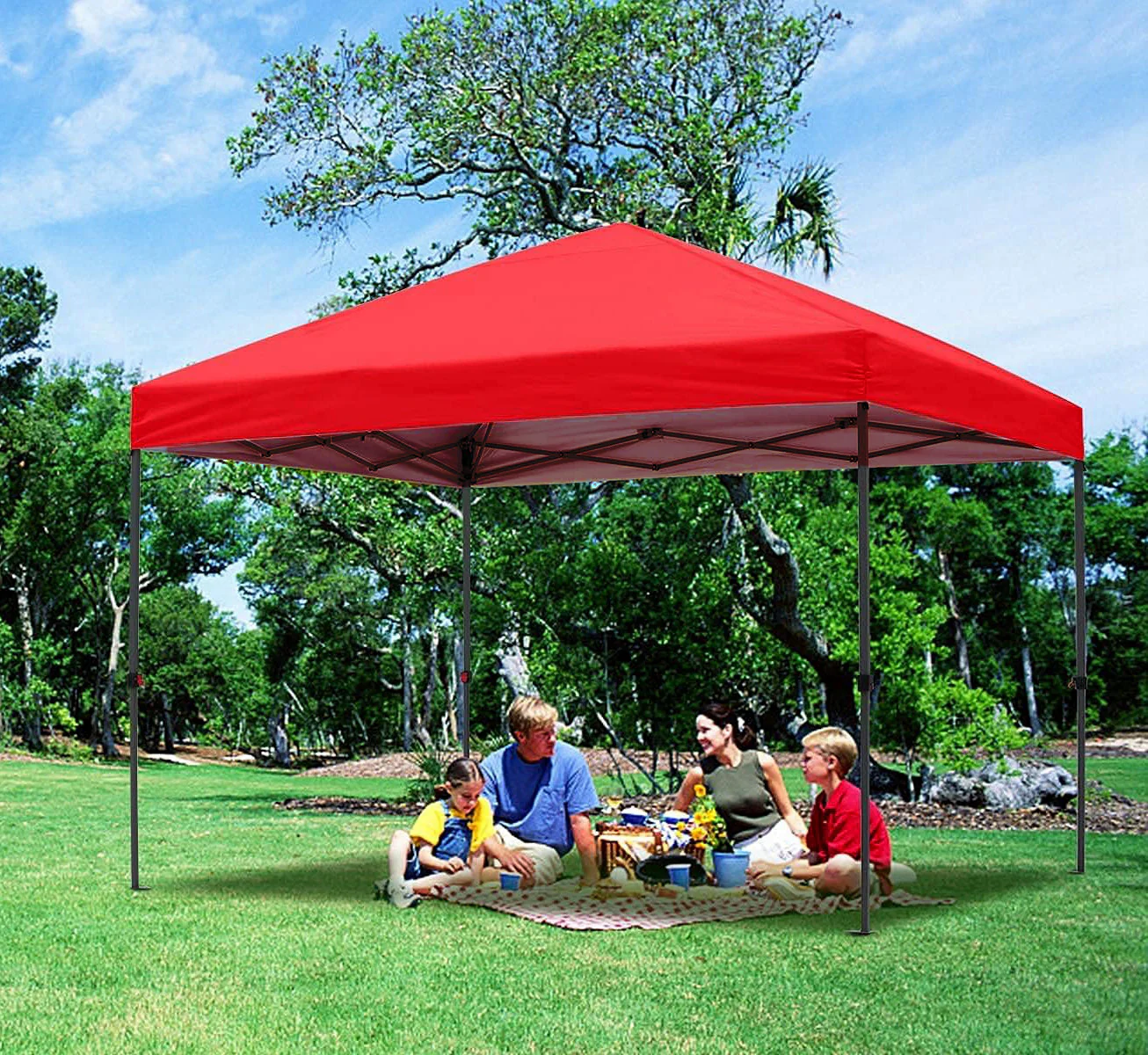 3m x 3m Outdoor Market Gazebo Tent (Red) - Image 3