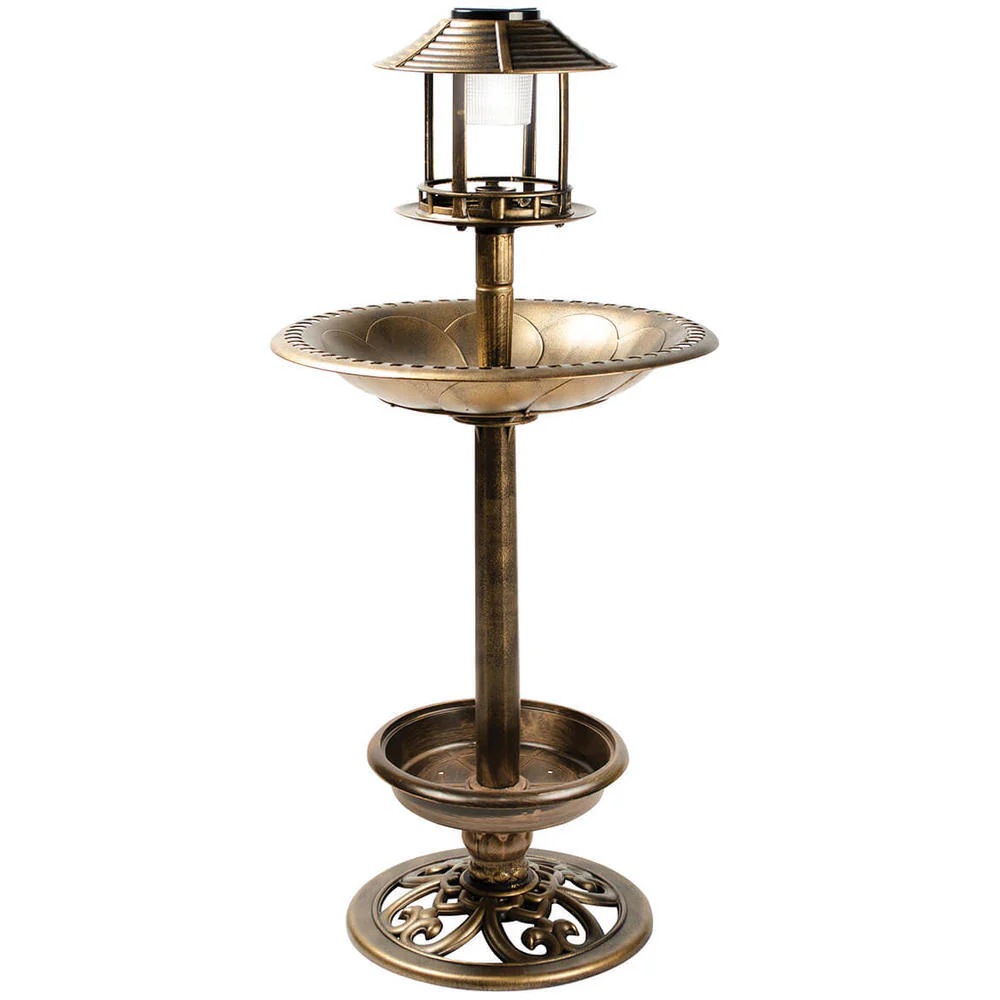 4-in-1 Bird Bath Feeder & Planter with Solar Light - Image 4
