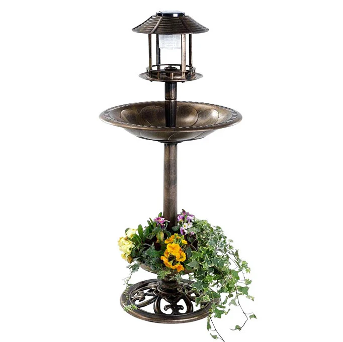 4-in-1 Bird Bath Feeder & Planter with Solar Light - Image 5