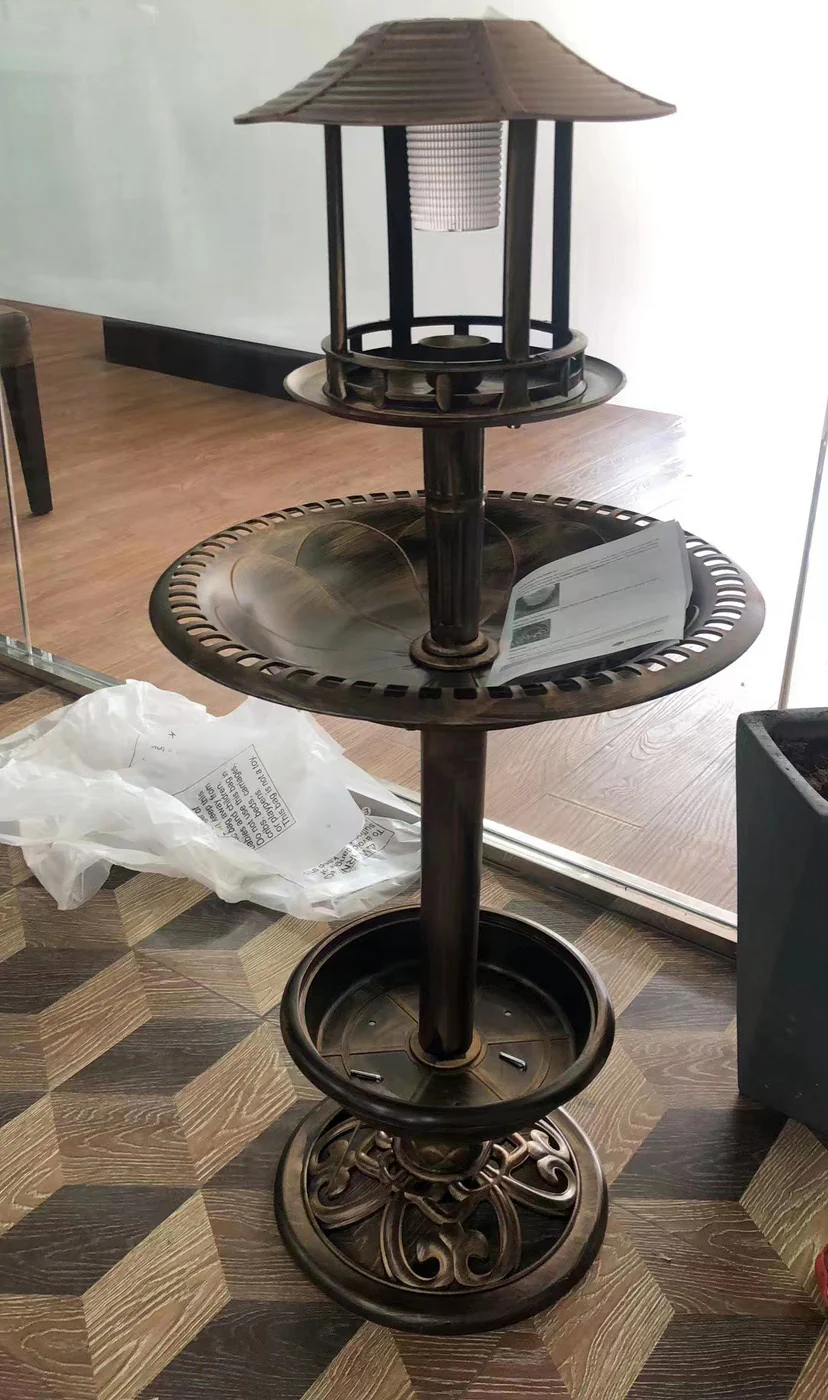 4-in-1 Bird Bath Feeder & Planter with Solar Light - Image 7