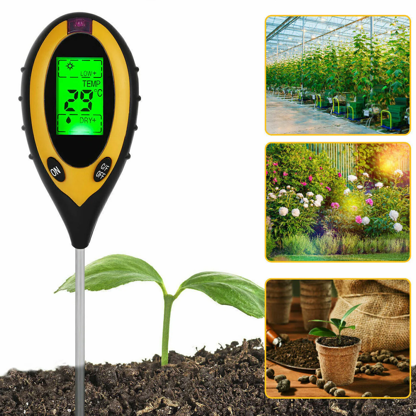 4 in 1 Soil PH Tester Moisture Sunlight Light Test Meter for Garden Plant Lawn - Image 14