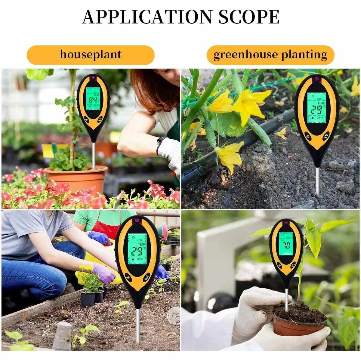 4 in 1 Soil PH Tester Moisture Sunlight Light Test Meter for Garden Plant Lawn - Image 3