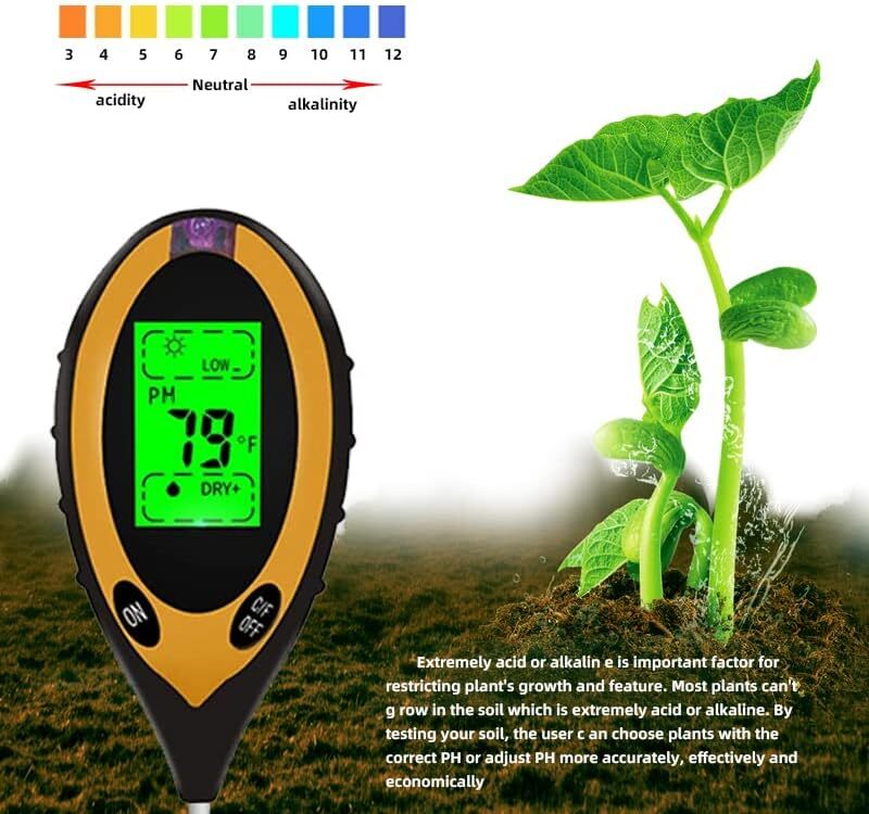4 in 1 Soil PH Tester Moisture Sunlight Light Test Meter for Garden Plant Lawn - Image 9