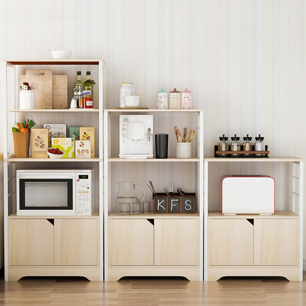 4-Level Arena Organizer Kitchen Storage Cabinet Shelf (White Oak) - Image 5