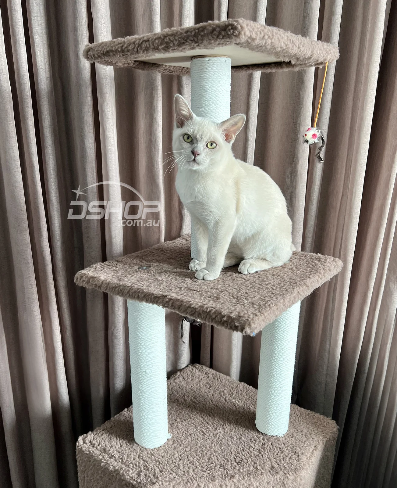 4-Level Large Cat Scratching Post Pole Tower (Tan) - Image 6
