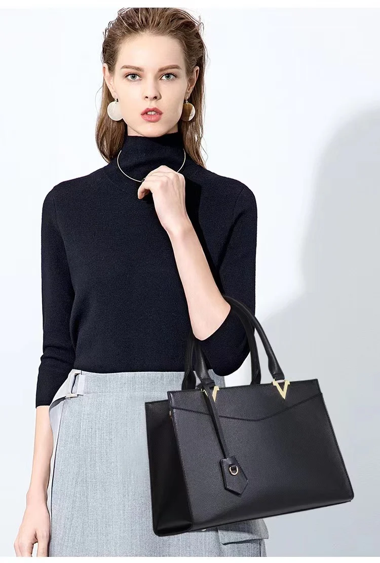 4 PCS Deluxe Faux Leather Handbag Set, Tote, Shoulder Bag, Clutch Purse Wallet & Coin Bag (Black) - Image 3