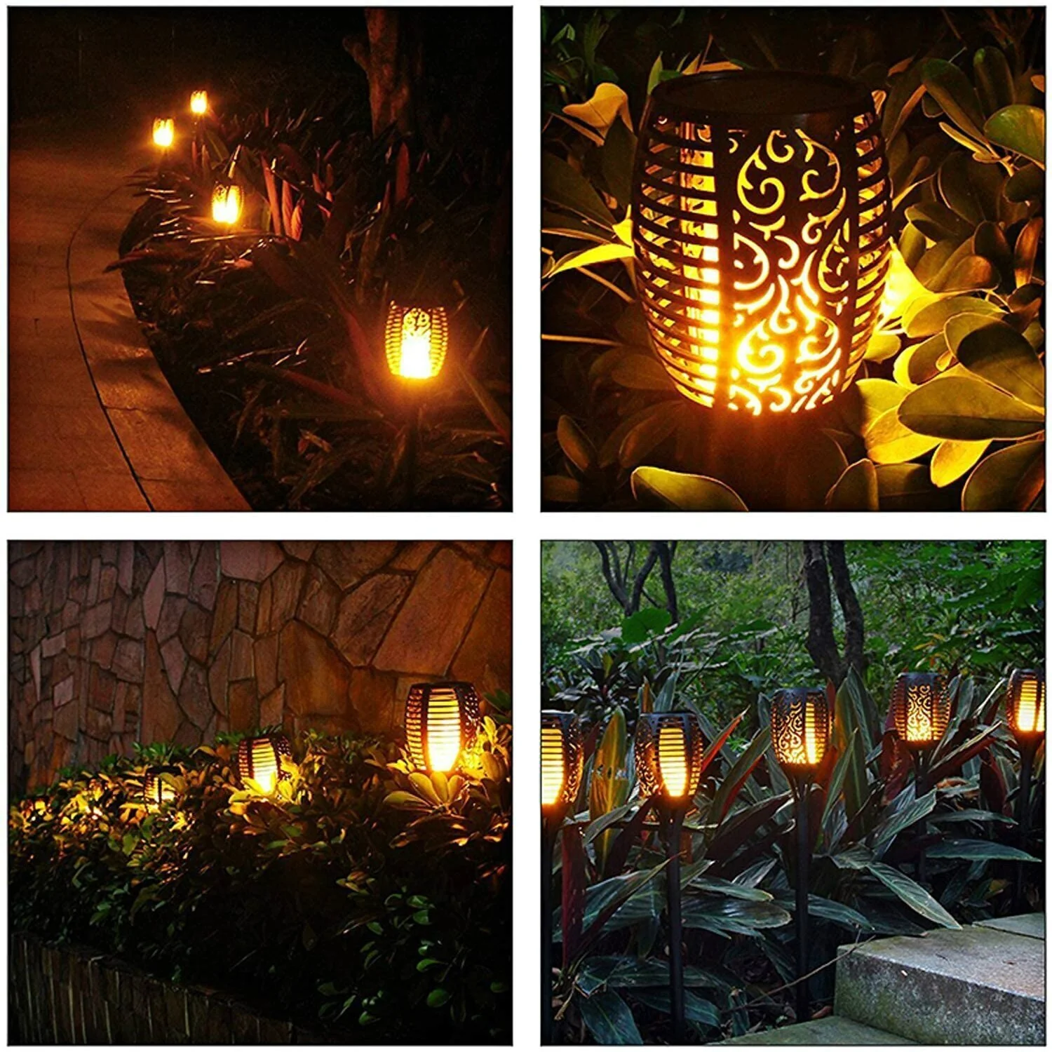 4 PCS Solar Powered Flame Outdoor Light - Image 3
