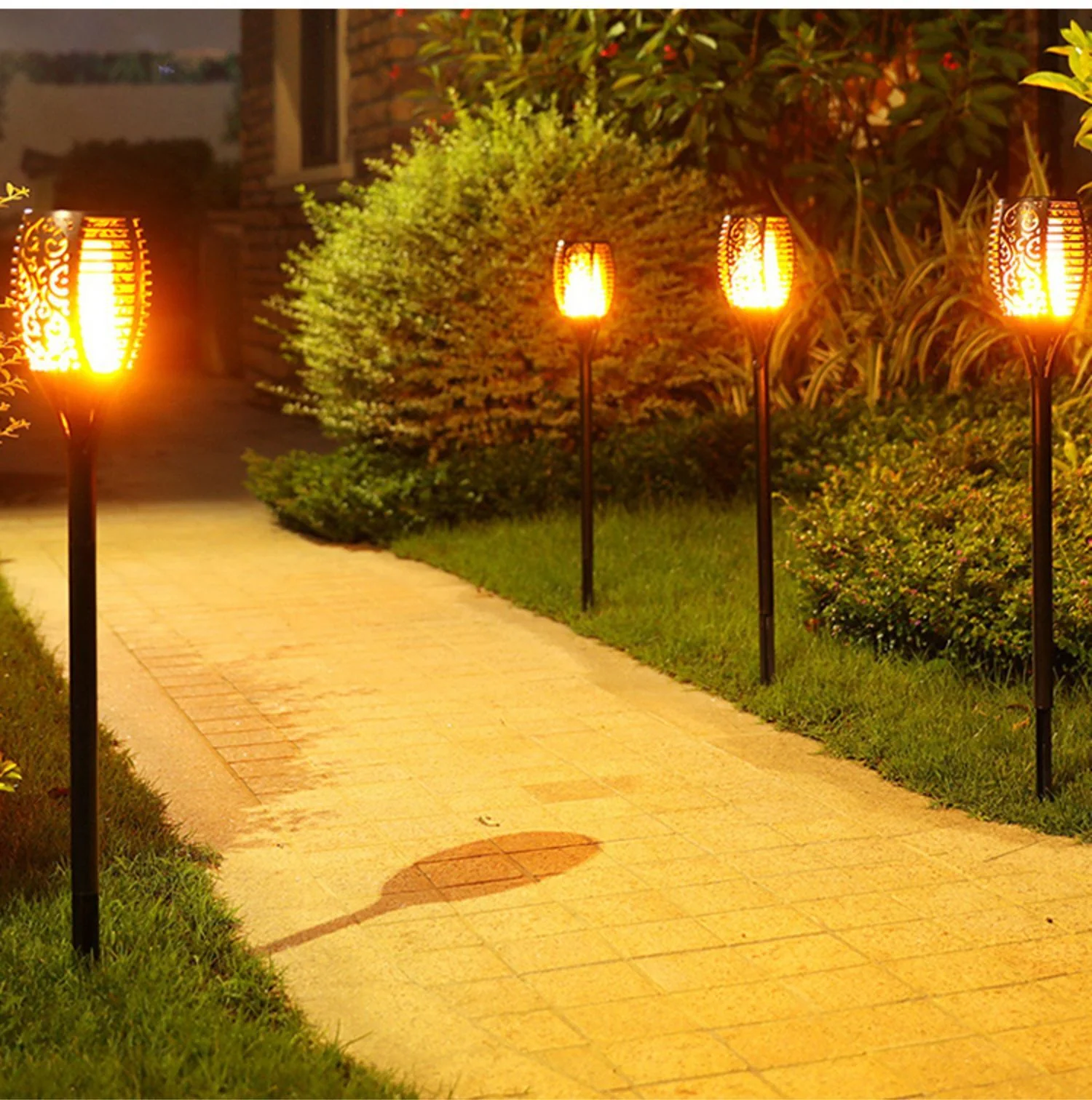 4 PCS Solar Powered Flame Outdoor Light - Image 5