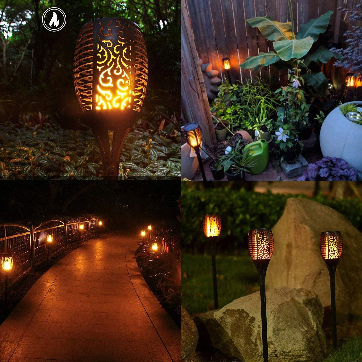 4 PCS Solar Powered Flame Outdoor Light - Image 6