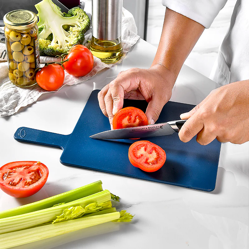 4-Piece Set Colour Coded Chopping Cutting Boards with Stand - Image 4