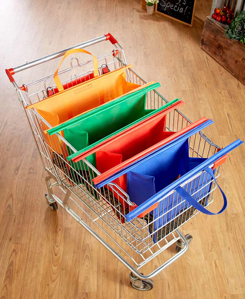 4-Piece Shopping Trolley Bags Organizer Set - Image 5