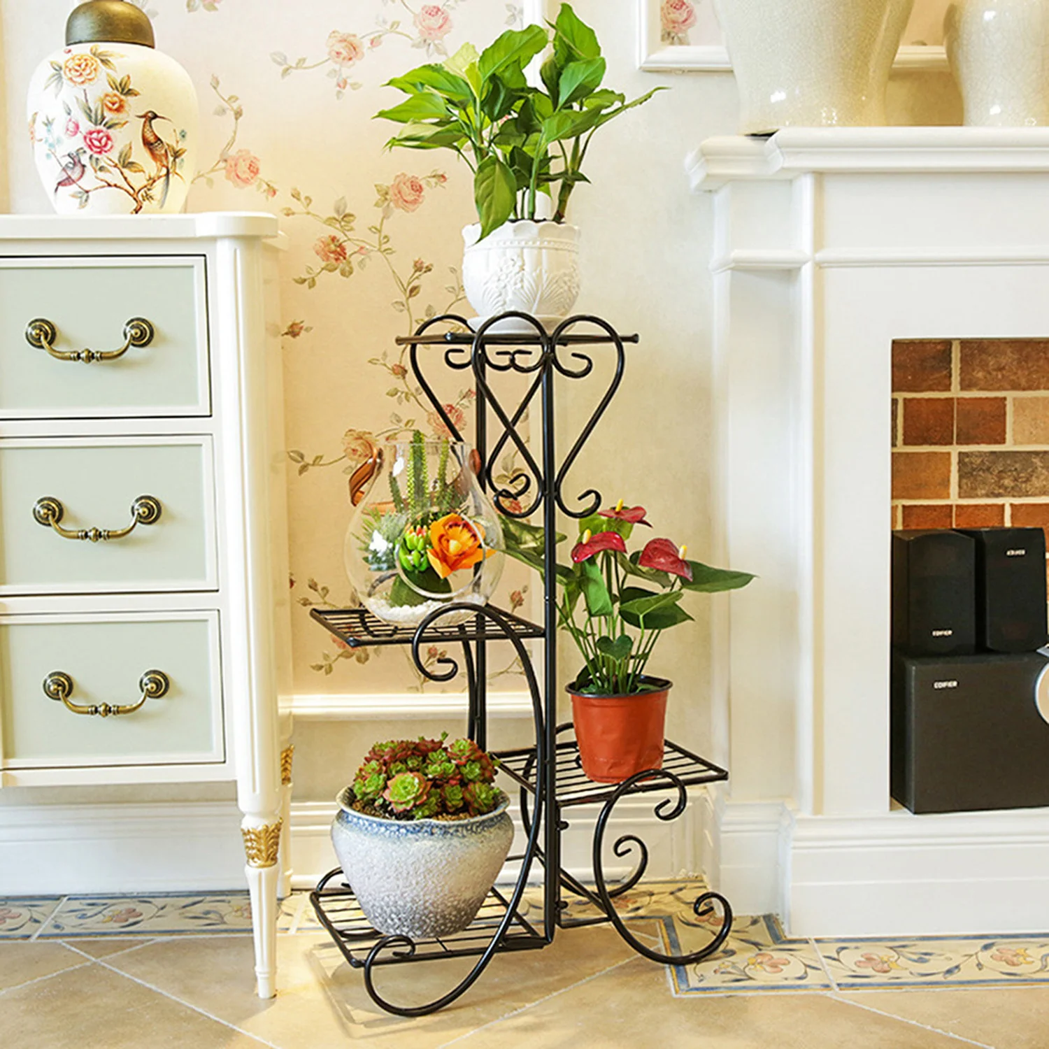4-tier Metal Plant Stand Shelf Display Rack Flower Pot Holder Planter Garden Storage Organizer - Image 12