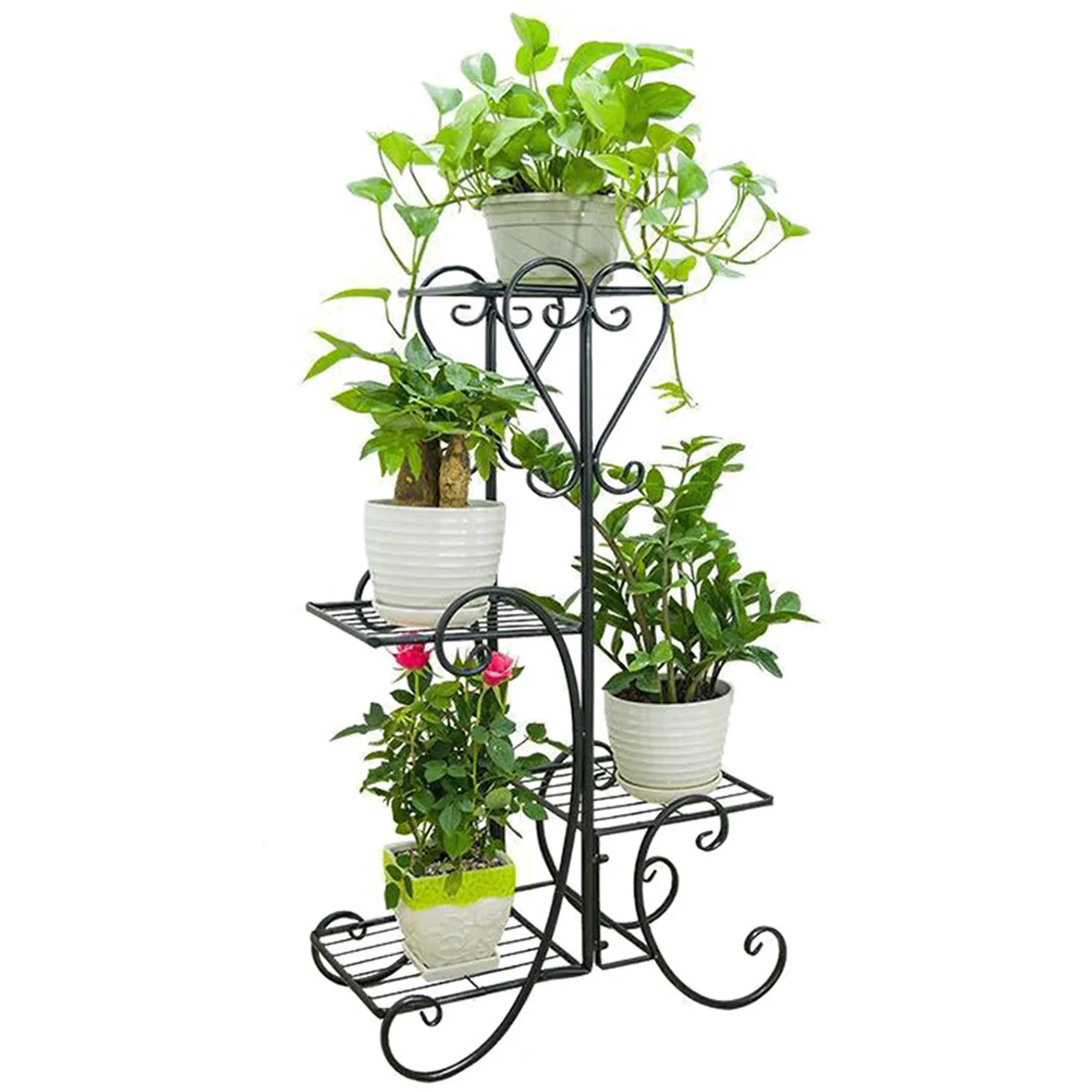 4-tier Metal Plant Stand Shelf Display Rack Flower Pot Holder Planter Garden Storage Organizer - Image 13