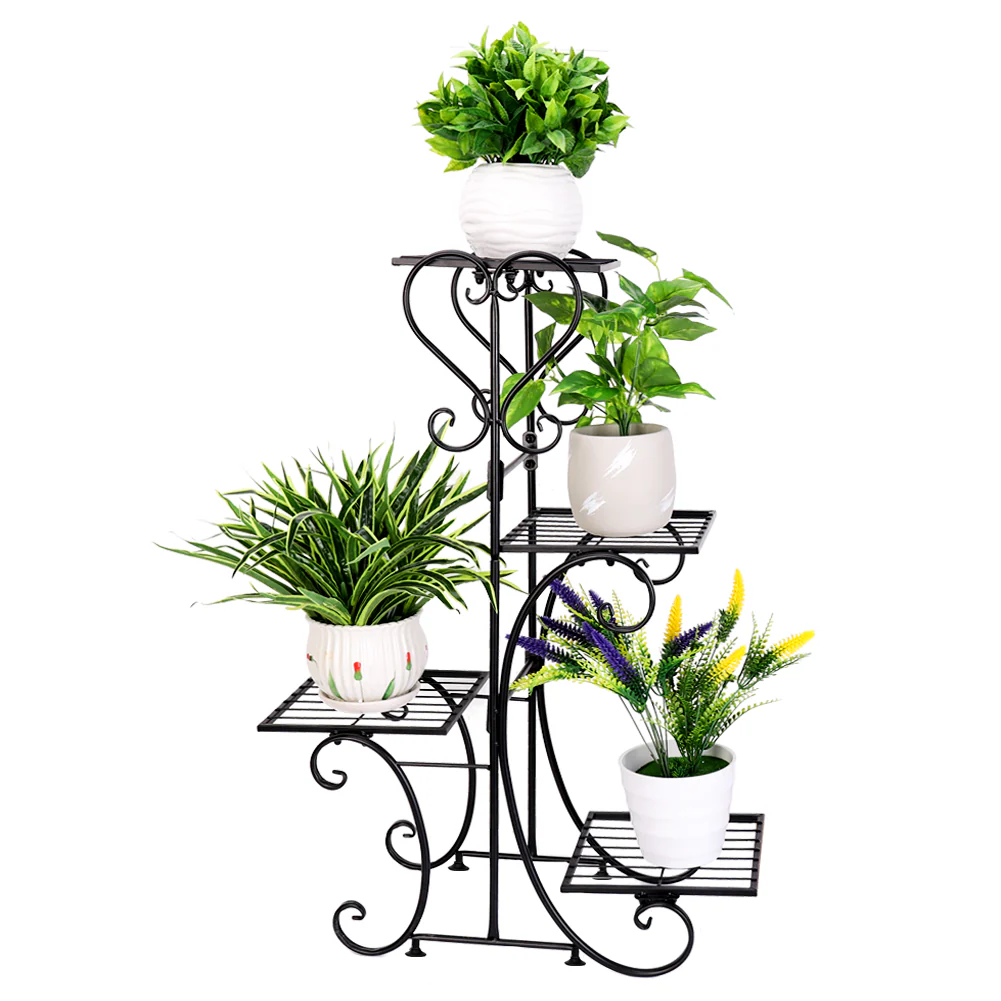 4-tier Metal Plant Stand Shelf Display Rack Flower Pot Holder Planter Garden Storage Organizer - Image 9