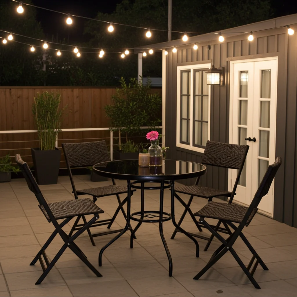 4 x Alfresco Rattan Wicker Folding Outdoor Chairs - Image 22