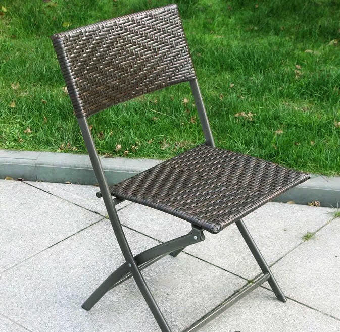 4 x Alfresco Rattan Wicker Folding Outdoor Chairs - Image 6