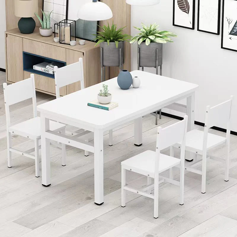 4 x Piece Set Bliss Wood & Steel Dining Chairs (White) - Image 4