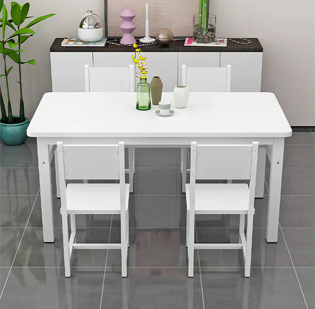 4 x Piece Set Bliss Wood & Steel Dining Chairs (White) - Image 6