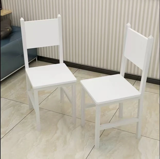 4 x Piece Set Bliss Wood & Steel Dining Chairs (White) - Image 7