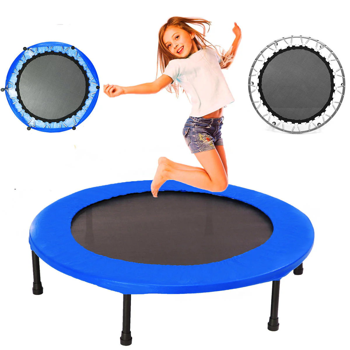 40" Mini Trampoline Home Fitness Gym (Blue) - Image 3